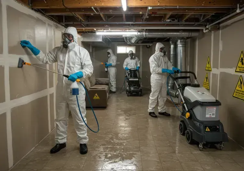 Basement Moisture Removal and Structural Drying process in Castine, ME